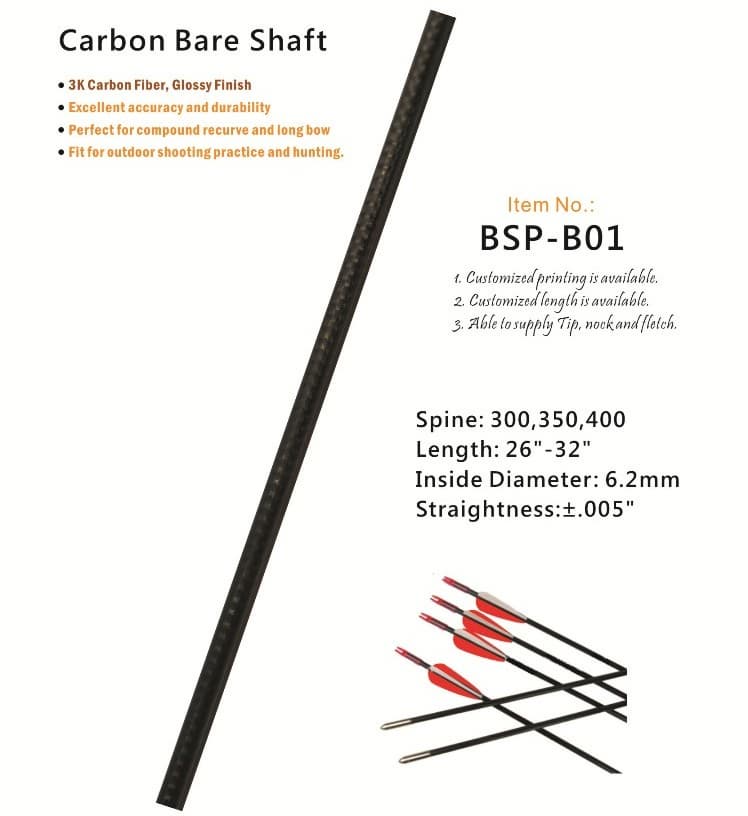 3K Fiber carbon arrow shafts
